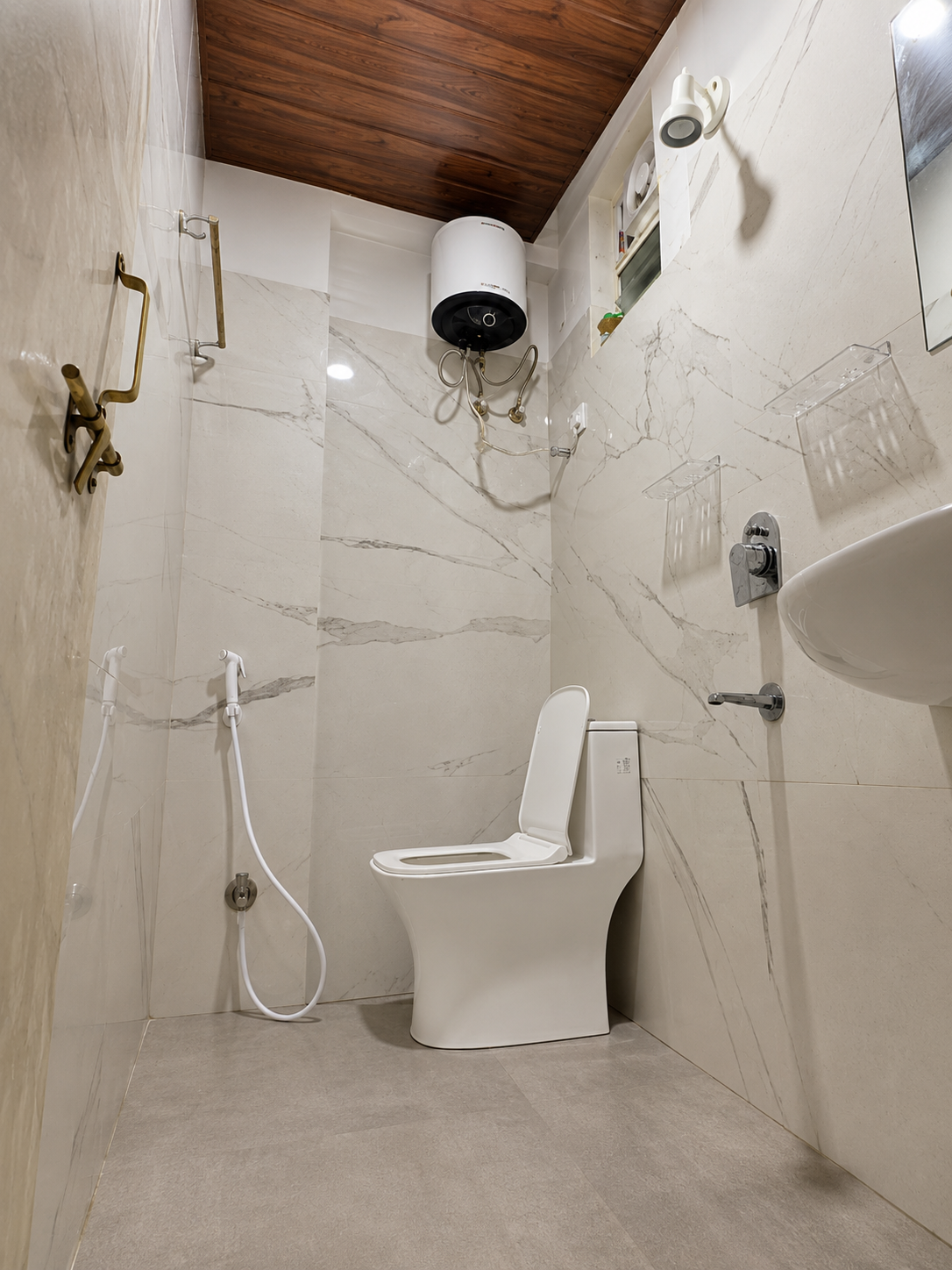 Attached Washroom with Geyser at Prince Deluxe PG For Boys, Shamshabad